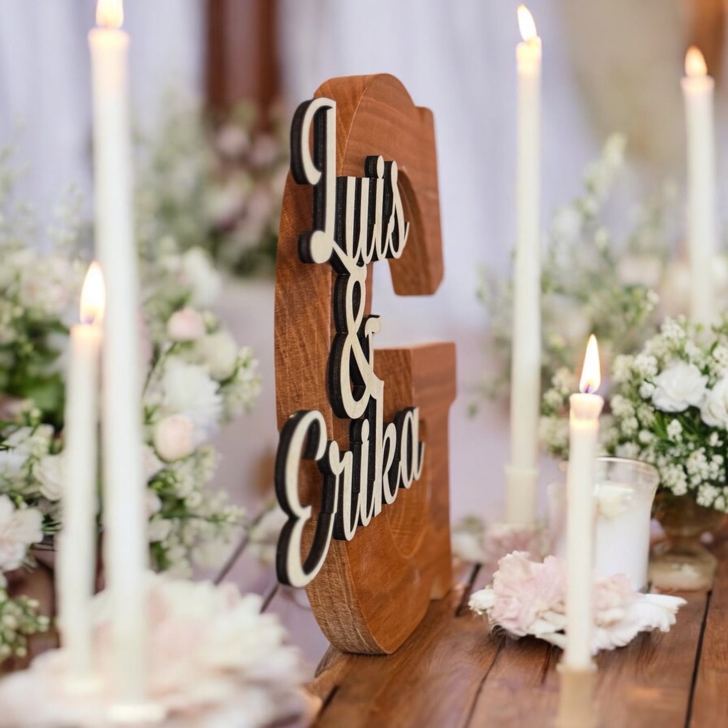 Personalized Wooden Initial with Custom Names