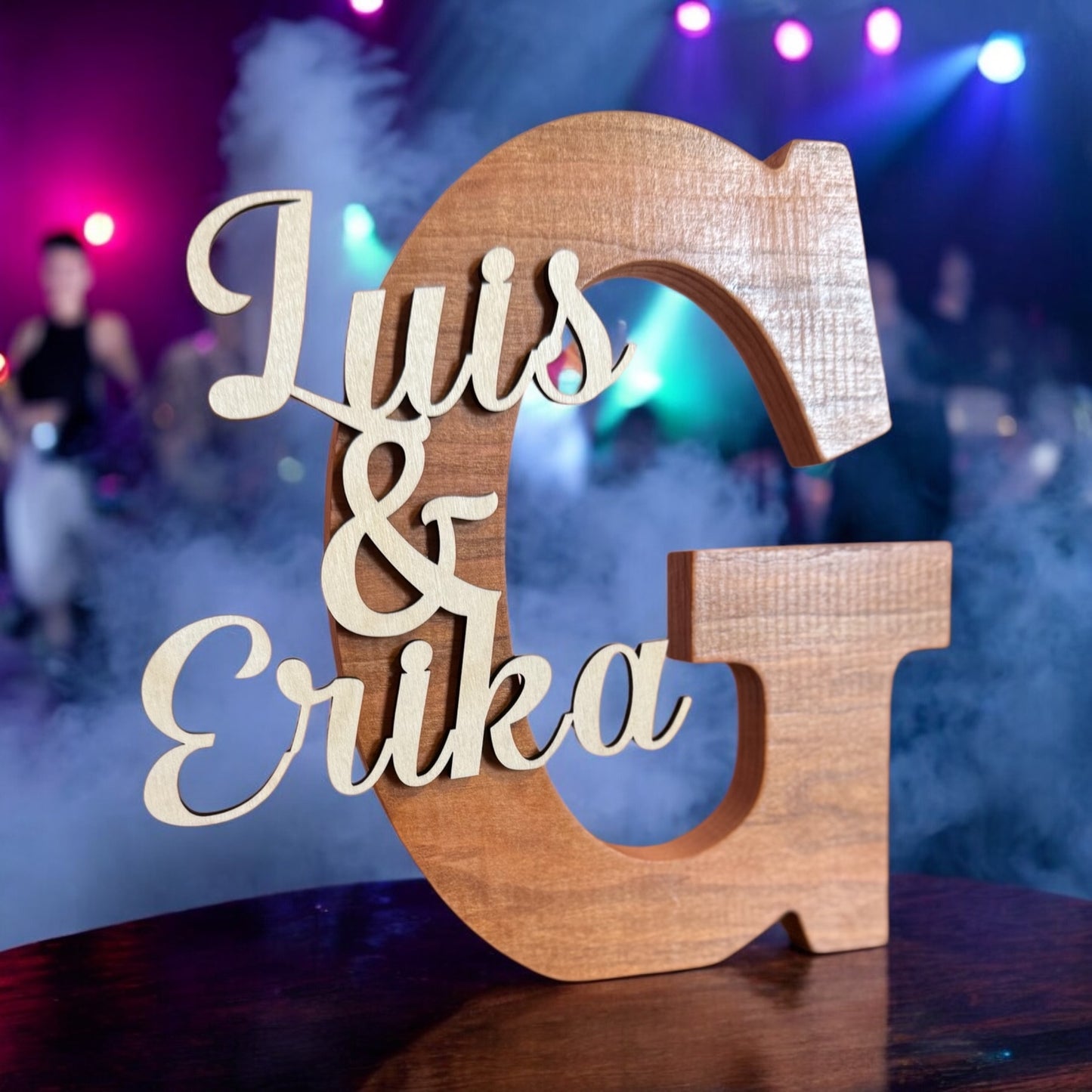 Personalized Wooden Initial with Custom Names