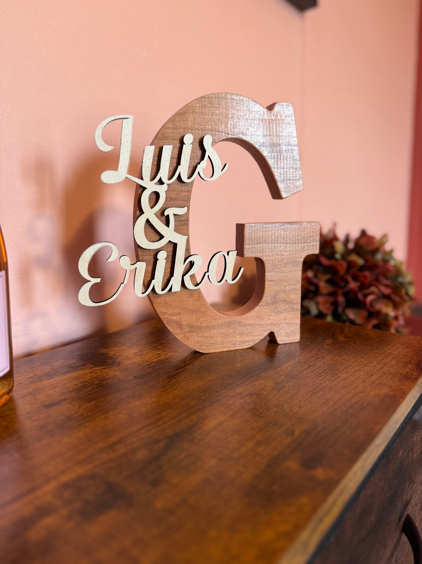 Personalized Wooden Initial with Custom Names