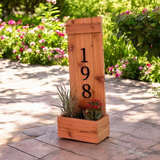 Address Sign with Planter Box